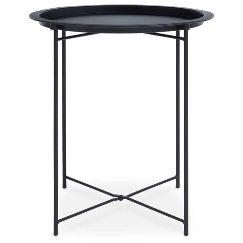 Acero Round Black Side Table